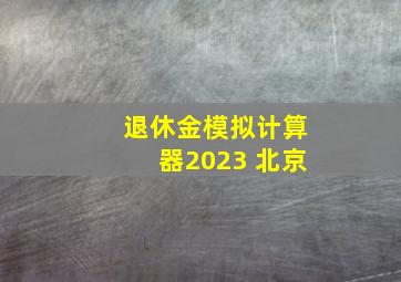 退休金模拟计算器2023 北京